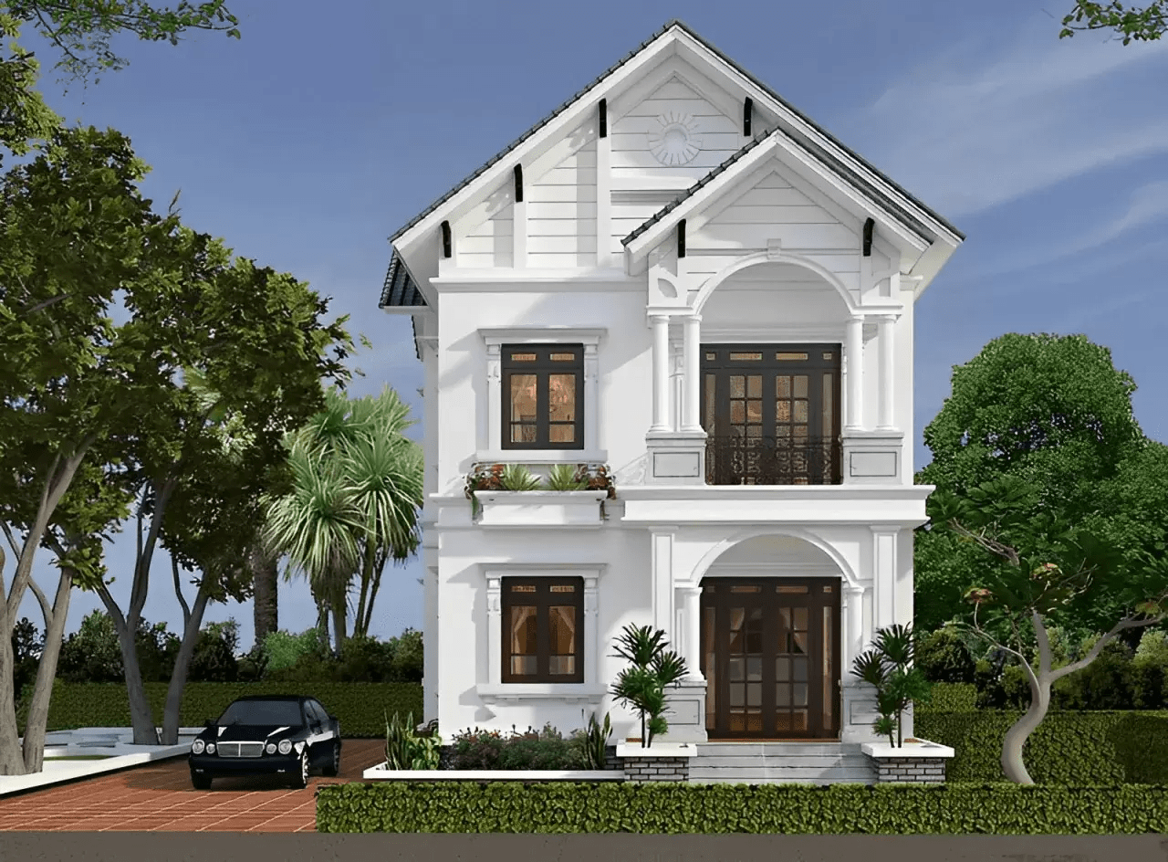 Mẫu thiết kế biệt thự 2 tầng đẹp giá 700 triệu theo phong cách tân cổ điển