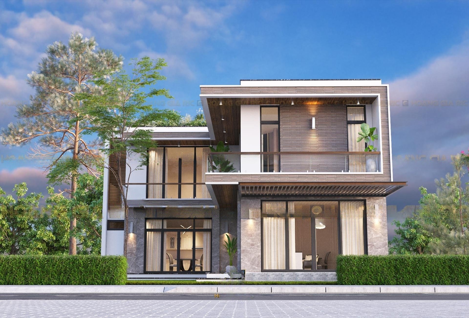 Mẫu nhà với hình dáng chữ L