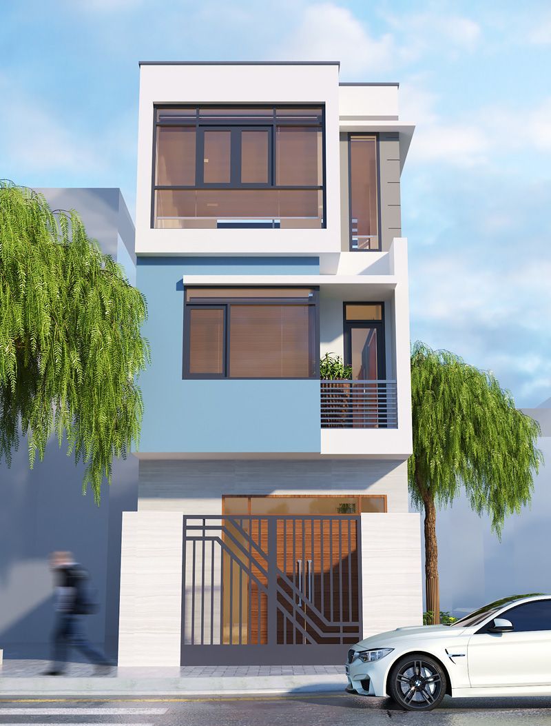 Mẫu nhà ống 3 tầng hiện đại, đơn giản