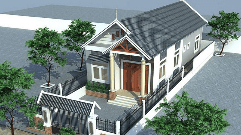 Nhà cấp 4 nông thôn có 3 phòng ngủ master, 1 phòng khách đẹp, thiết kế tối giản nhằm tiết kiệm chi phí thi công