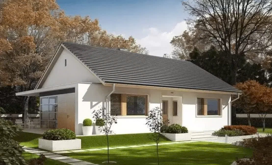 Mẫu nhà cấp 4 đẹp giá rẻ 100 triệu kiểu Bắc Âu yên bình