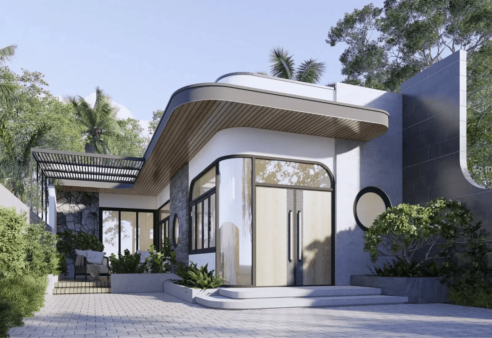 Mẫu nhà cấp 4 đẹp giá rẻ 100 triệu với thiết kế chữ L