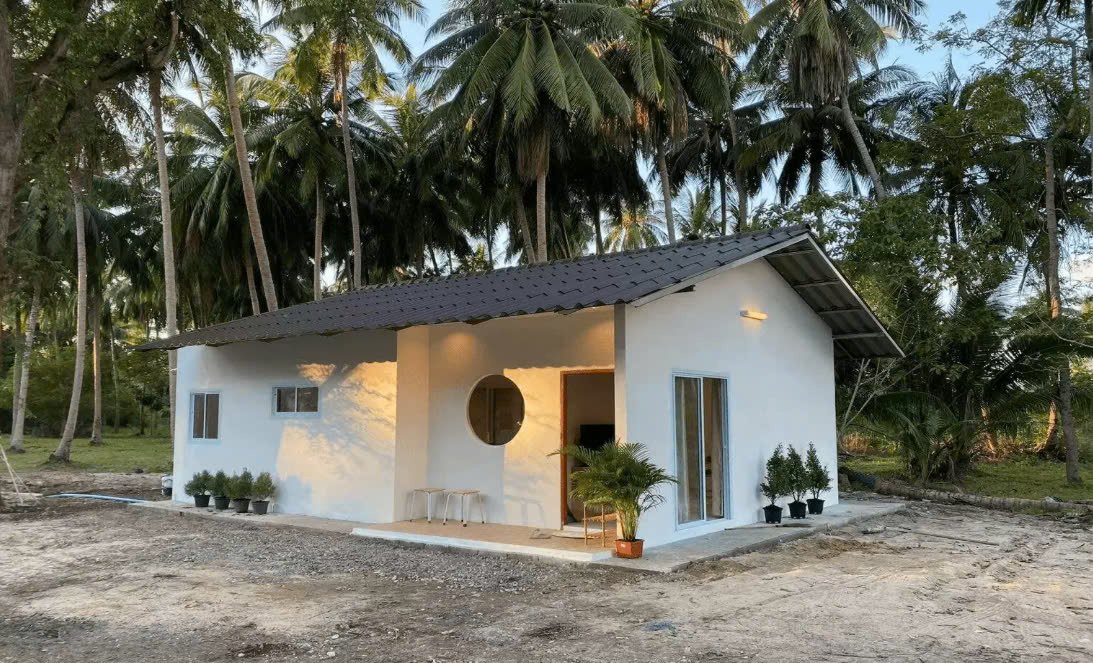 Mẫu nhà cấp 4 100 triệu màu trắng tối giản