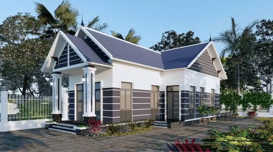 Nhà cấp 4 3 phòng ngủ hình chữ L chỉ với ngân sách 300 triệu