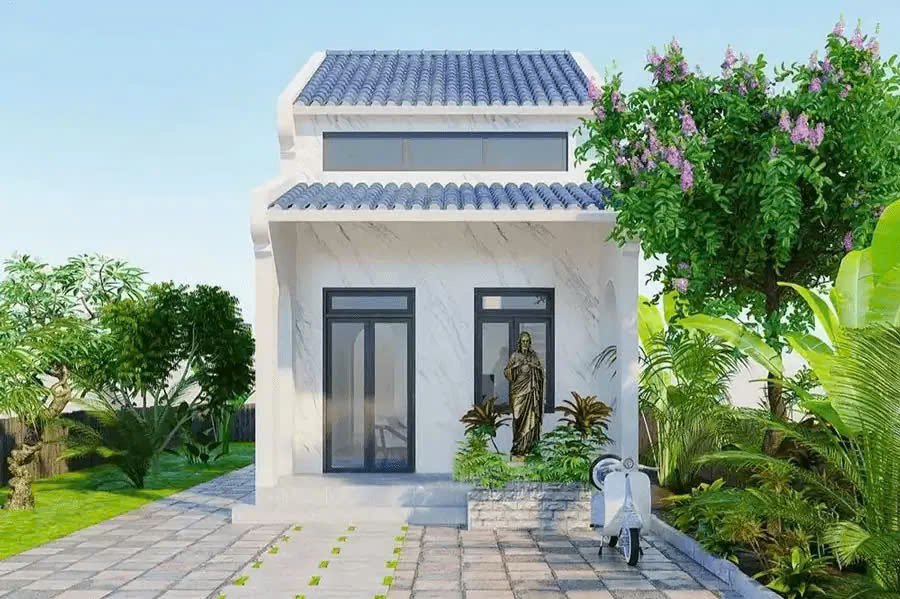 Nhà cấp 4 3 phòng ngủ 300 triệu mái Nhật phong cách tối giản