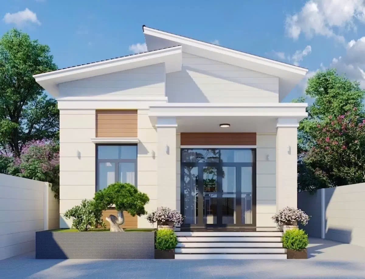 Nhà cấp 4 3 phòng ngủ 300 triệu hình chữ L