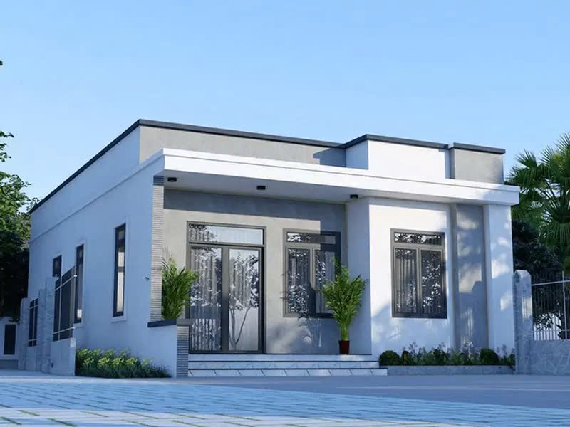 Mẫu nhà cấp 4 đẹp giá rẻ 300 triệu có 2 phòng ngủ