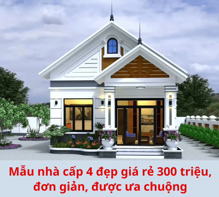 mẫu nhà cấp 4 đẹp giá rẻ 300 triệu được ưa chuộng, mới nhất