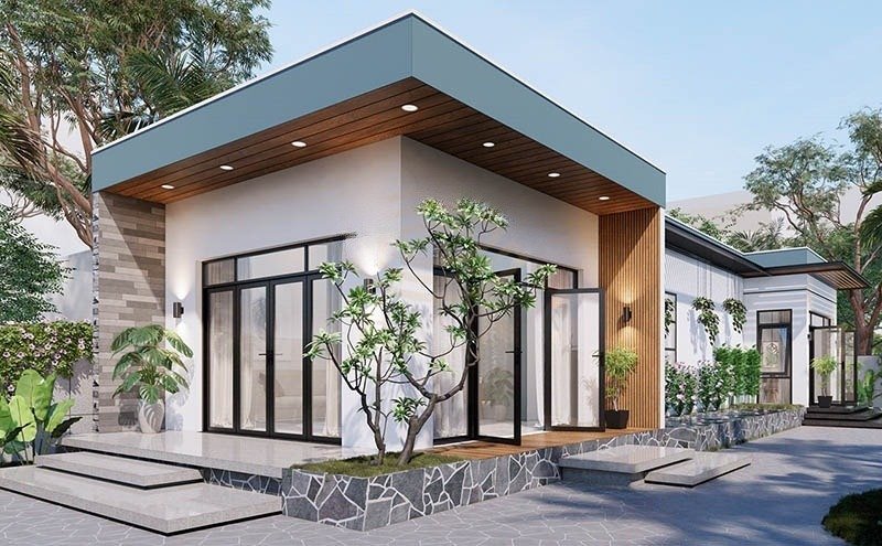 Mẫu nhà cấp 4 đẹp 2 phòng ngủ tiện nghi cho gia đình nhỏ