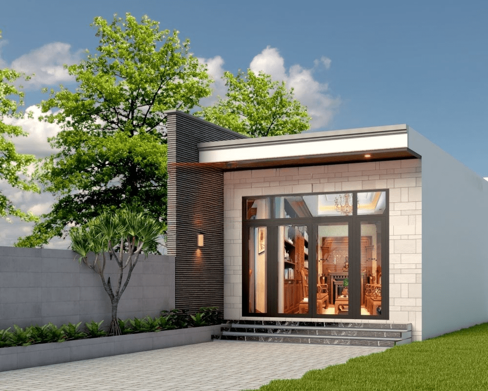 Mẫu nhà cấp 4 đẹp 2 phòng ngủ