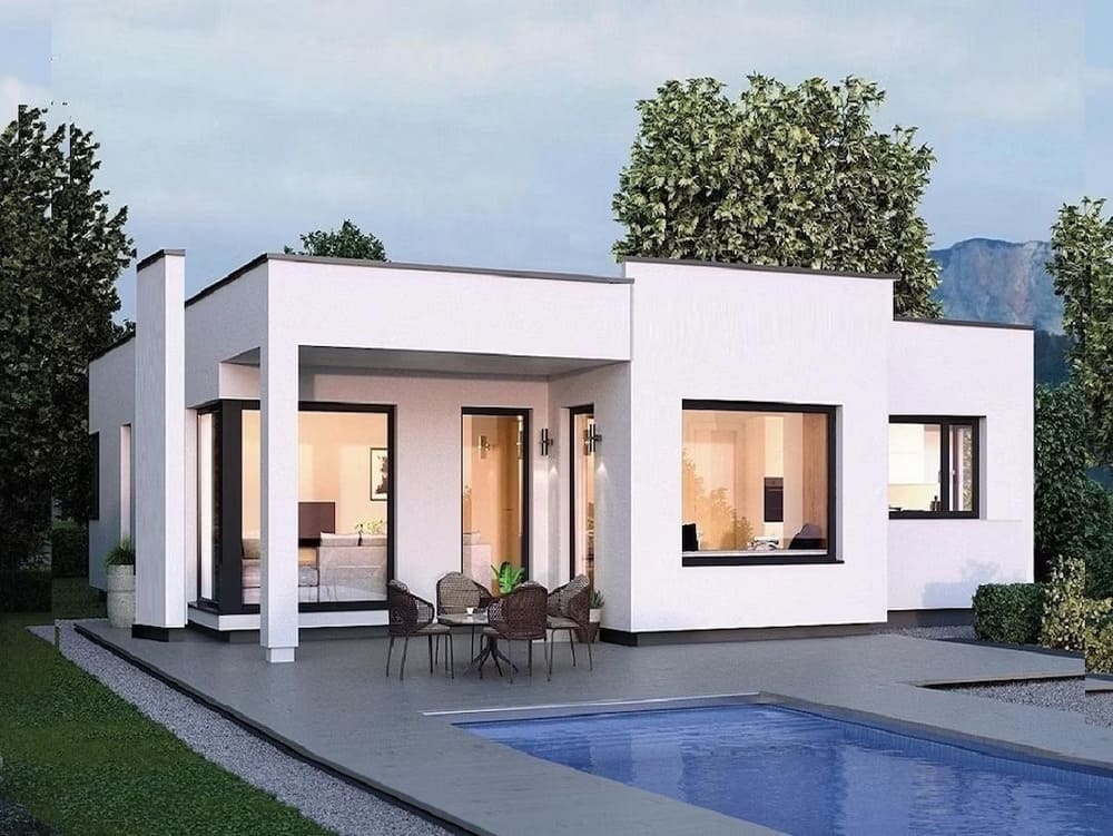 mẫu nhà cấp 4 giá 500 triệu màu trắng tinh tế