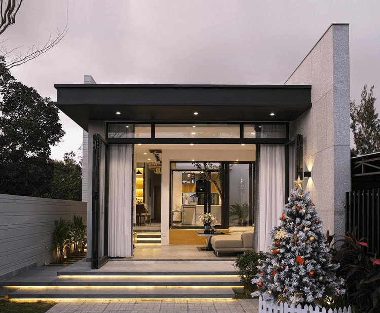 mẫu nhà cấp 4 mái bằng hiện đại