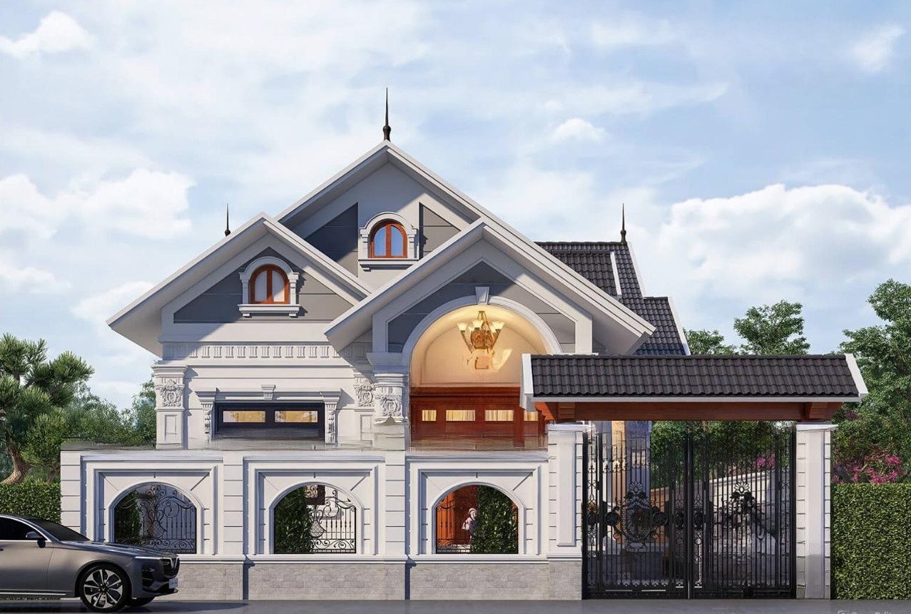 Mẫu nhà cấp 4 mái Thái có gác lửng phong cách sang trọng, ấn tượng