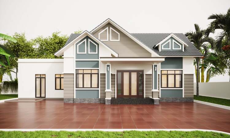 Mẫu nhà cấp 4 mái thái 3 phòng ngủ đơn giản cho khu vực nông thôn