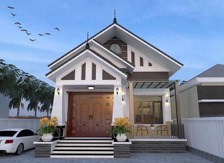 Mẫu nhà cấp 4 mái Thái 8x12m