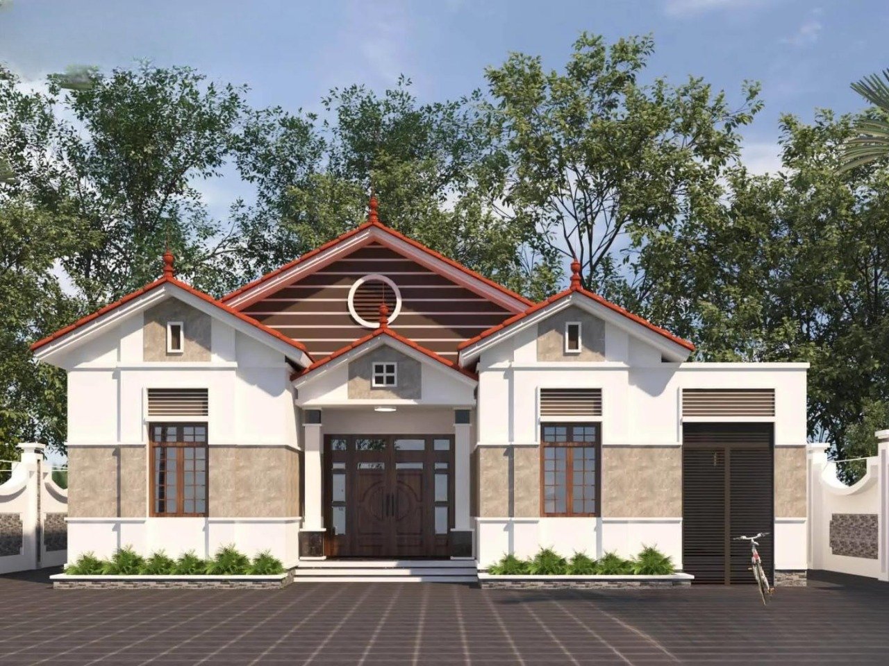 Mẫu nhà mái Thái cấp 4 8x12m hiện đại, sang trọng