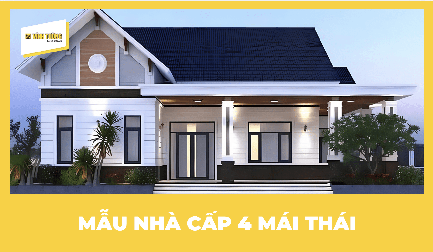 Mẫu nhà cấp 4 mái Thái đẹp, hiện đại