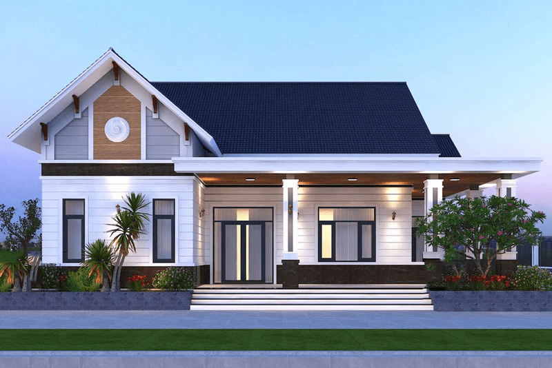 mẫu nhà cấp 4 nông thôn 4 phòng ngủ rộng rãi, sang trọng, đẳng cấp