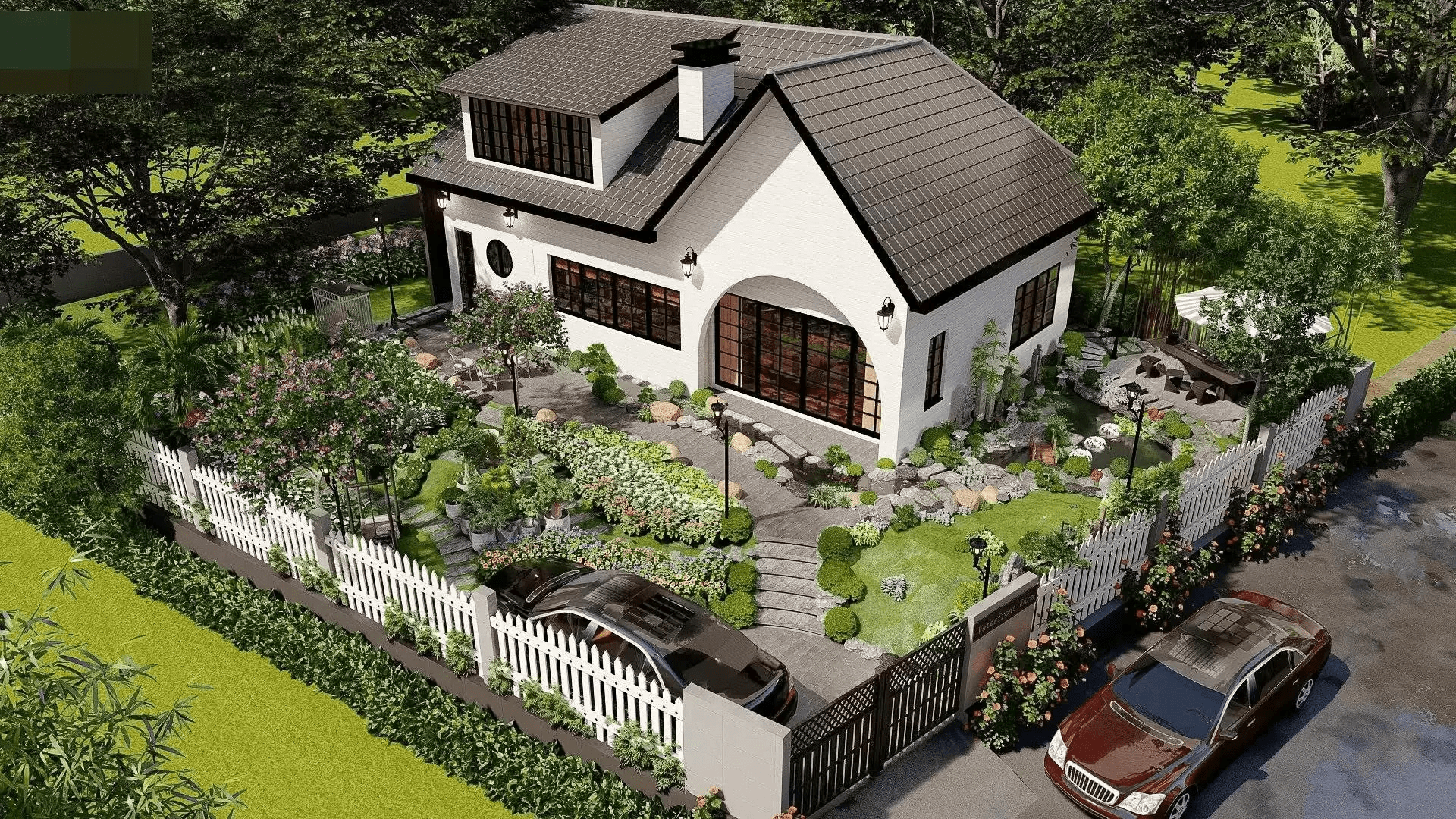 Mẫu nhà cấp 4 nông thôn đơn giản với sân vườn đẹp, thiết kế sang trọng và thanh lịch