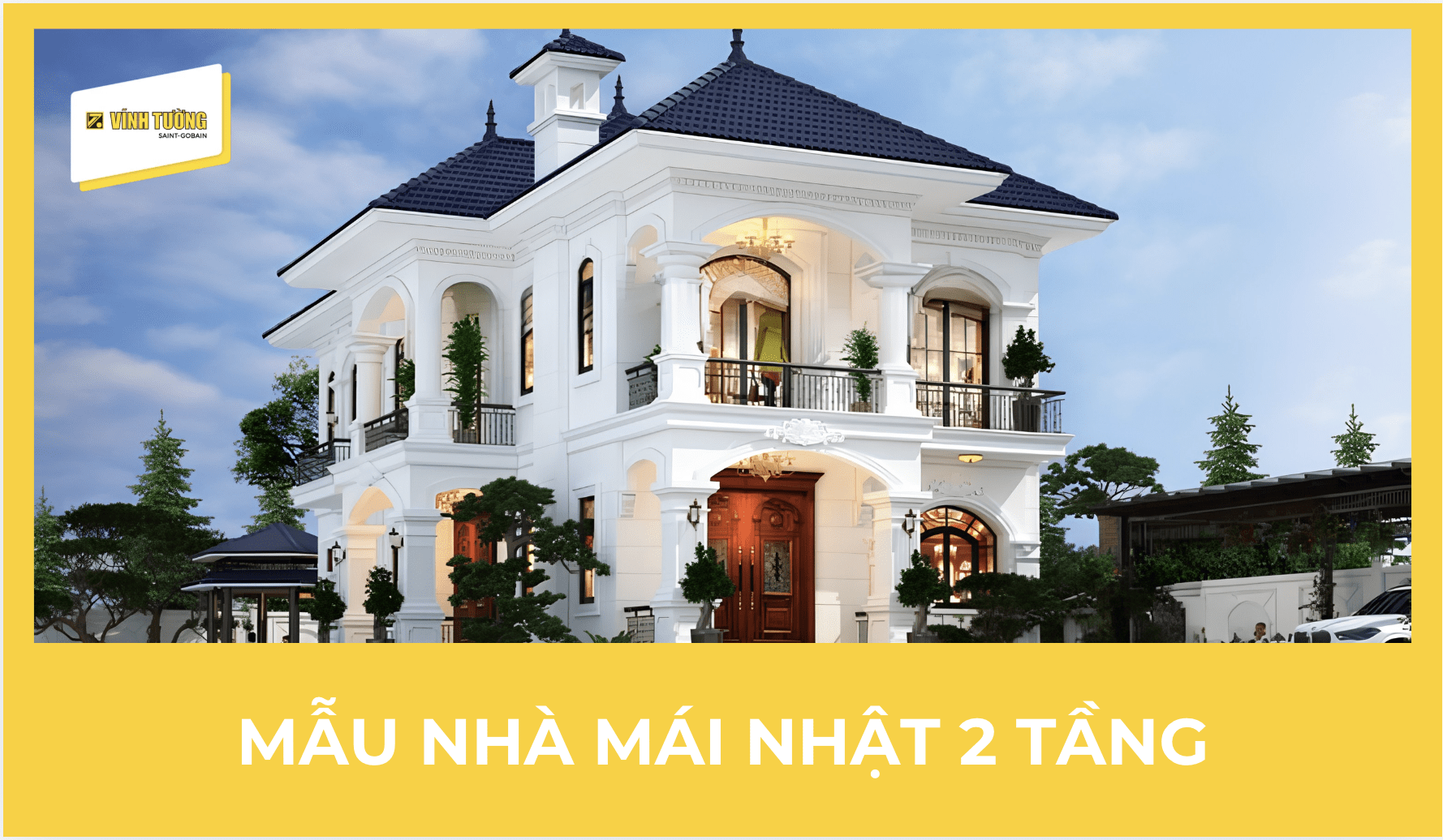 Mẫu nhà mái Nhật 2 tầng đẹp, hiện đại