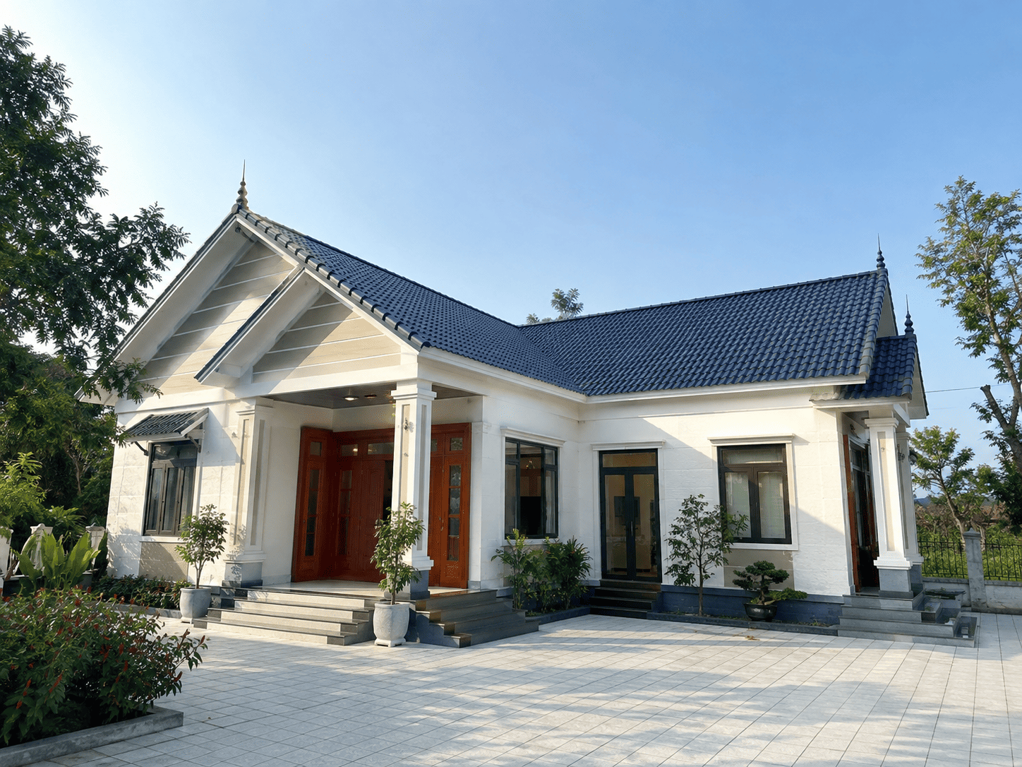 mẫu nhà cấp 4 mái thái 500 triệu sang trọng