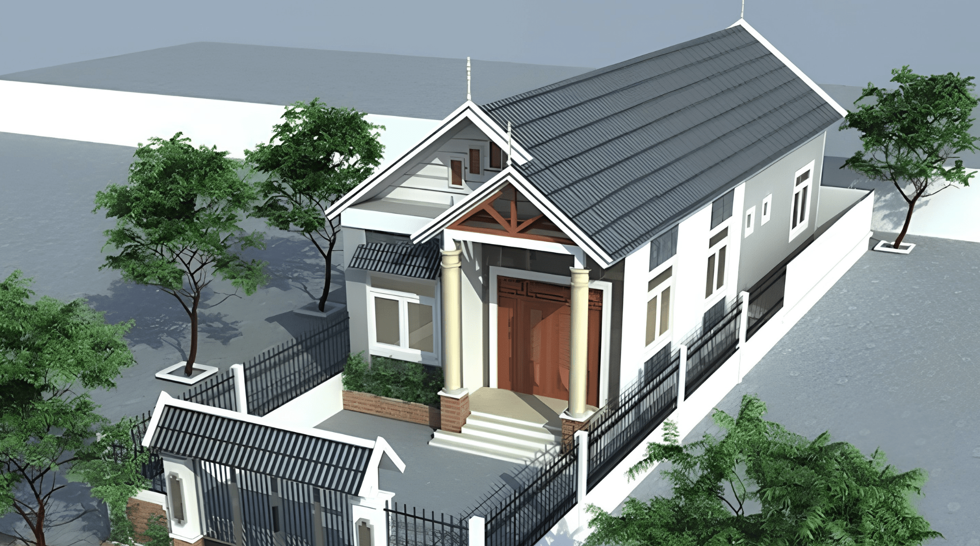 Mẫu nhà ống 1 tầng 5x15m thiết kế gọn, phù hợp lô đất có chiều sâu vừa phải