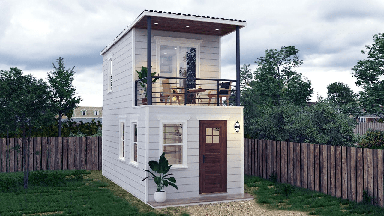 Mẫu nhà ống 2 tầng 2 phòng ngủ đơn giản