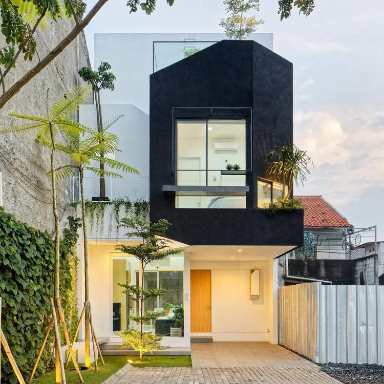 Mẫu nhà ống 3 phòng ngủ với thiết kế hình khối phá cách