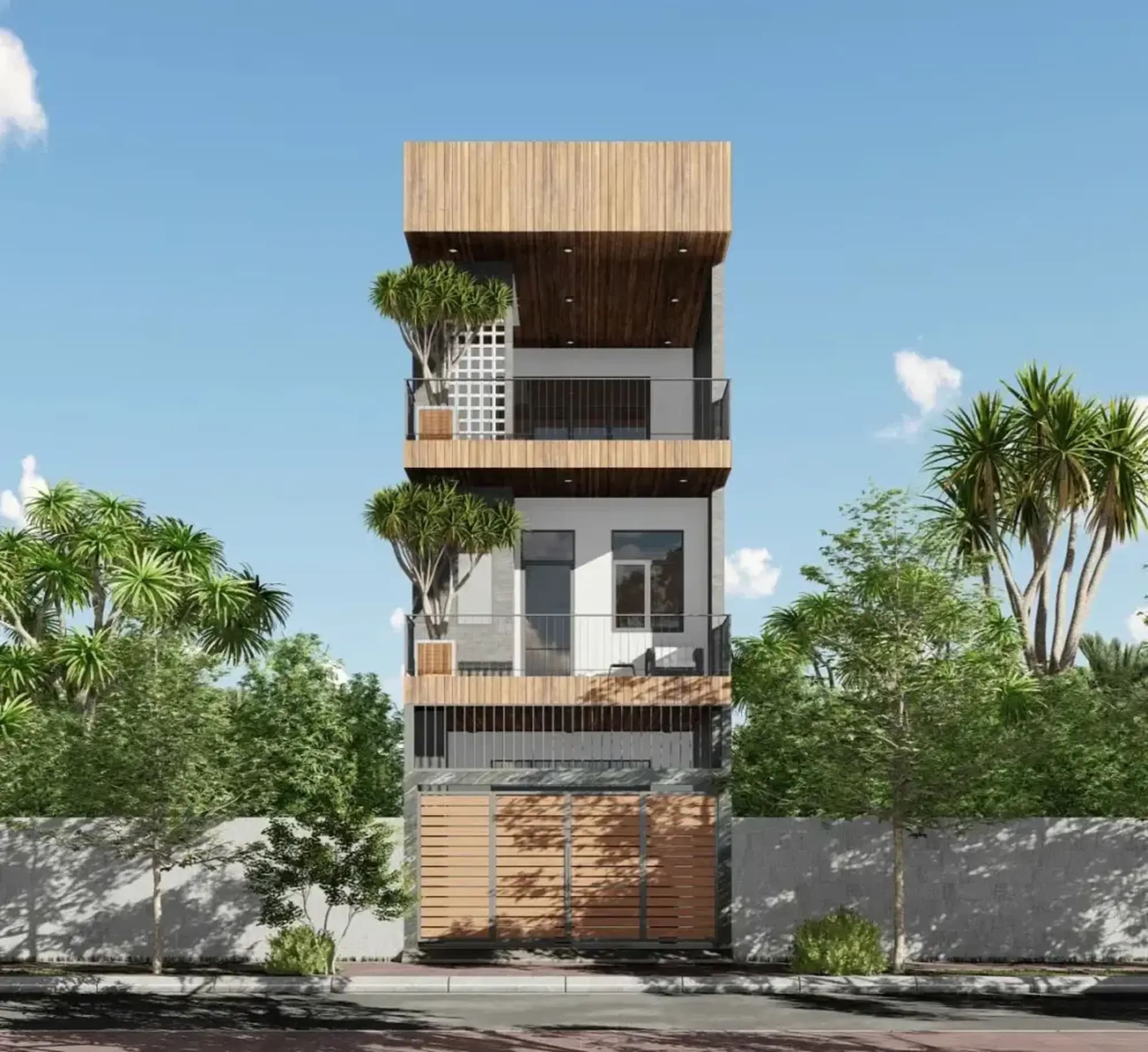 mẫu nhà ống đẹp 3 tầng 4m hiện đại, tinh tế