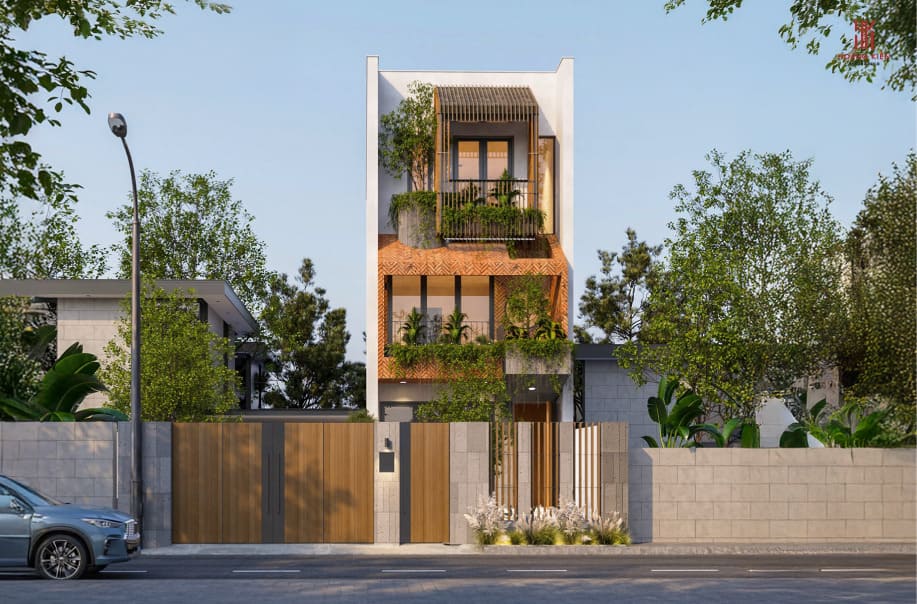 mẫu nhà ống đẹp 3 tầng 4m mặt tiền đô thị 