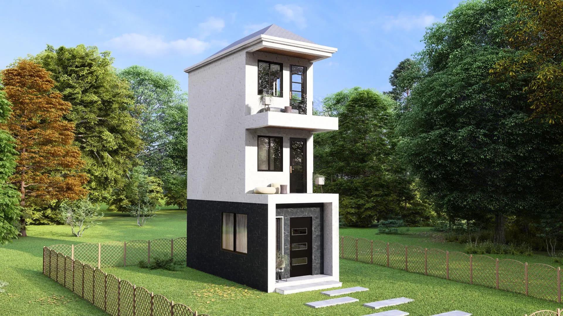 mẫu nhà ống đẹp 3 tầng 4m 3 phòng