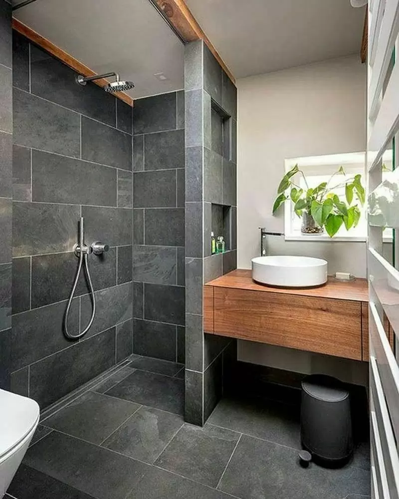 Mẫu nhà vệ sinh nhỏ đẹp gam màu tối