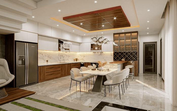 Mẫu phòng bếp đẹp cho nhà ống