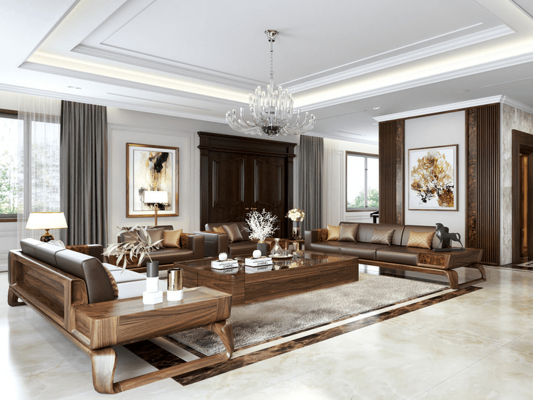 Mẫu phòng khách đẹp, sang trọng cho biệt thự