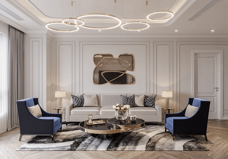 Mẫu phòng khách chung cư sang trọng, hiện đại
