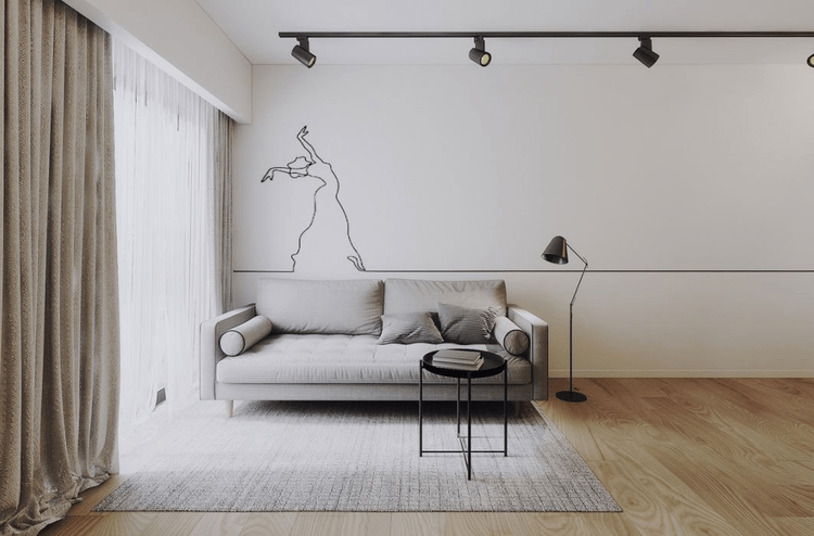 phòng khách chung cư đơn giản, tinh tế