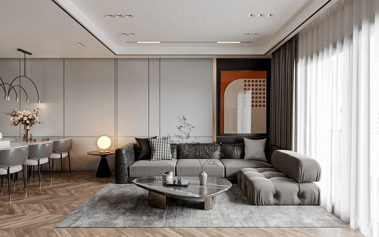 Thiết kế phòng khách chung cư hiện đại, sang trọng