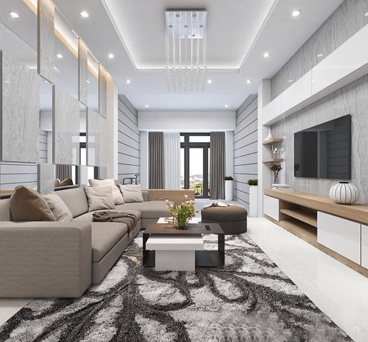 Mẫu phòng khách đẹp, sang trọng cho nhà ống