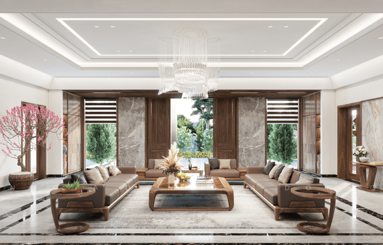 Mẫu phòng khách đẹp, xa hoa cho biệt thự với không gian mở