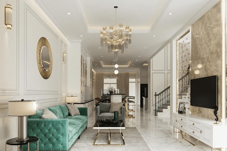 Mẫu phòng khách tân cổ điển hiện đại