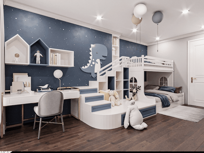 Mẫu thiết kế phòng ngủ bé trai đẹp, bài trí nội thất hài hoà