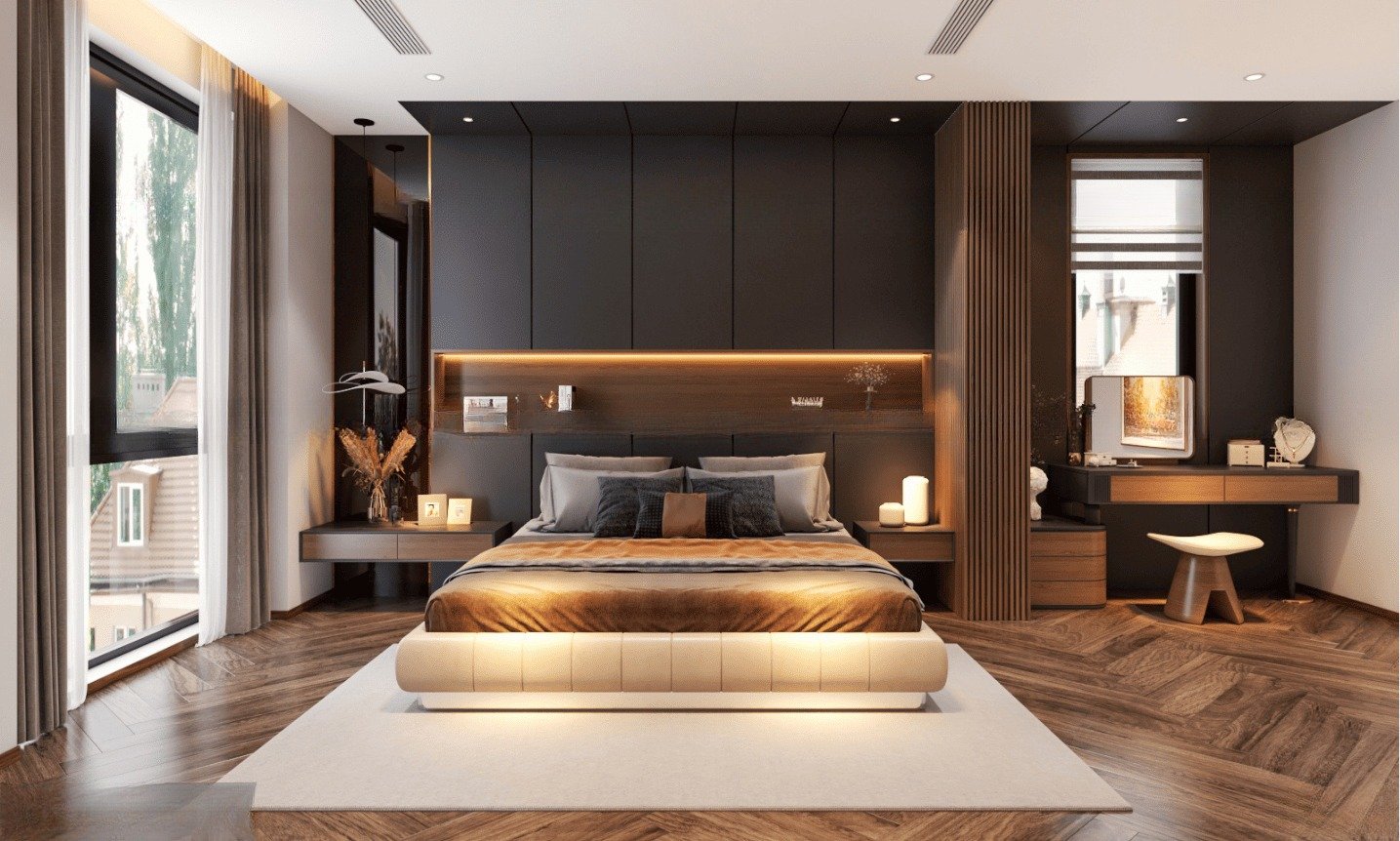 Mẫu thiết kế nội thất phòng ngủ đẹp sang trọng