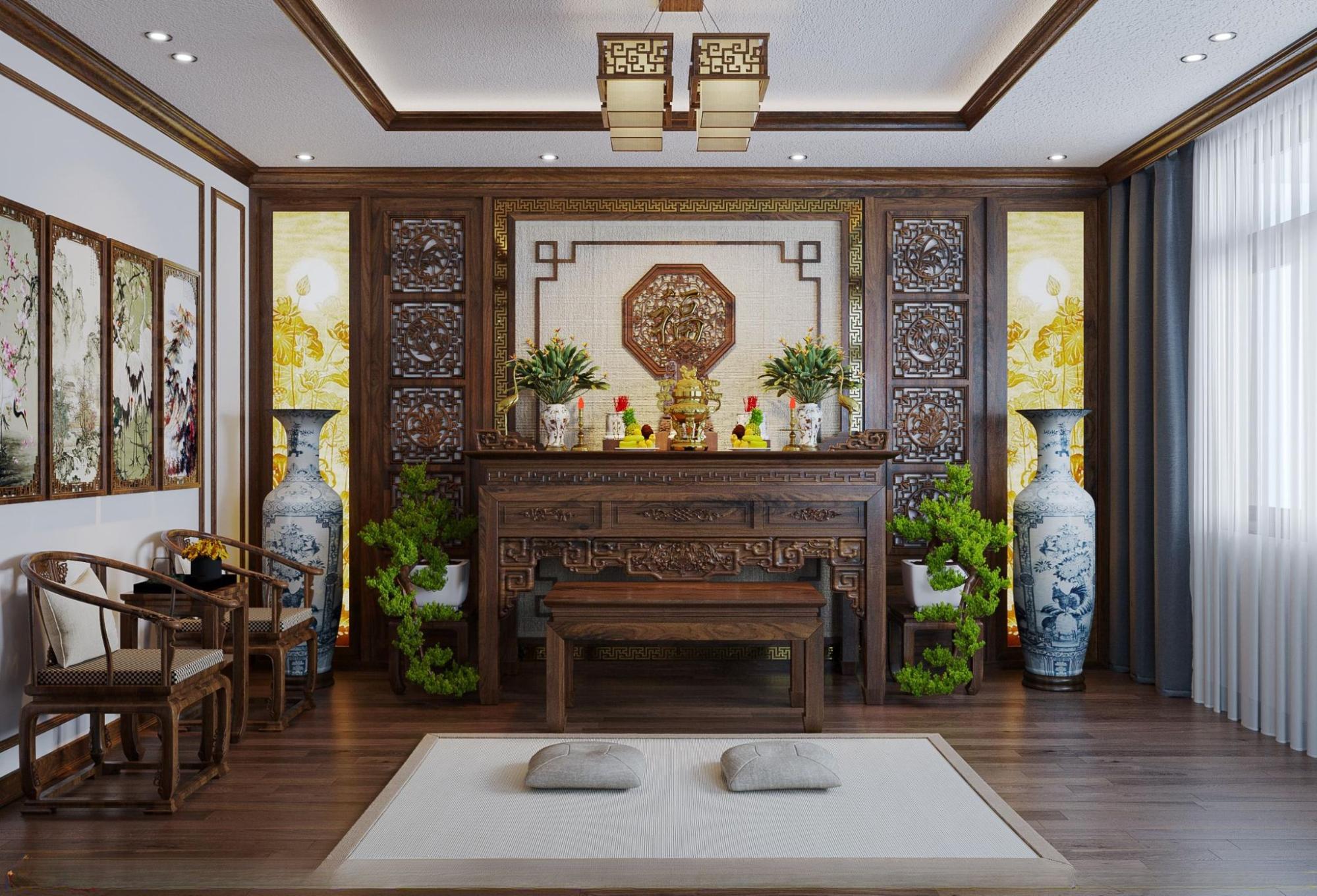 Thiết kế phòng thờ nên tuân thủ các nguyên tắc về hướng phong thuỷ