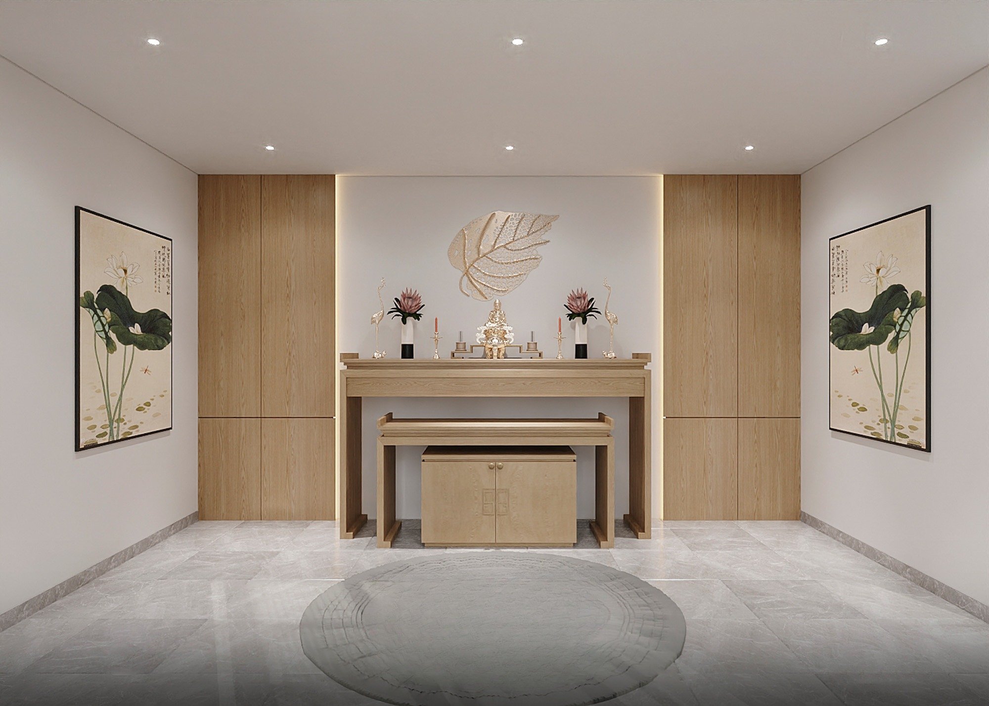 Kích thước & màu sắc đối với phòng thờ treo tường đẹp