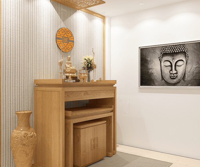 Mẫu bàn thờ đơn giản phù hợp với các không gian nhỏ