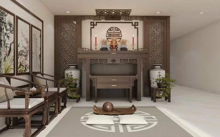 Mẫu phòng thờ truyền thống đẹp, ấn tượng