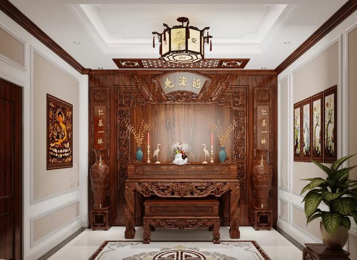 Mẫu phòng thờ cổ điển thời thượng, sang trọng