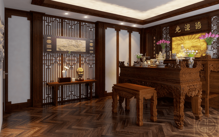 Mẫu phòng thờ dành cho biệt thự đẹp, ấn tượng