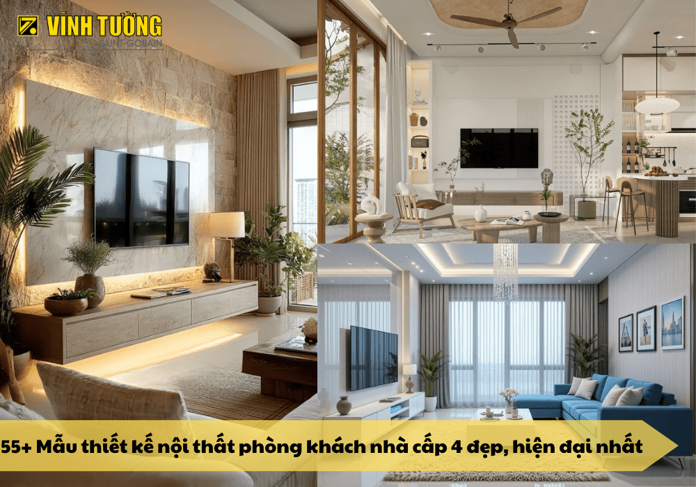 55+ Mẫu thiết kế nội thất phòng khách nhà cấp 4 đẹp hiện đại nhất 