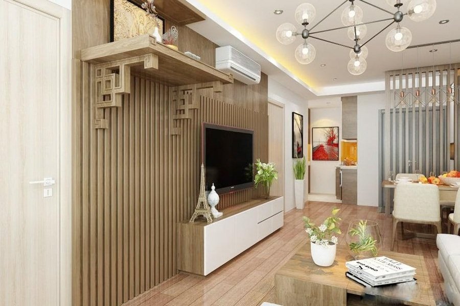 Mẫu thiết kế phòng khách kết hợp phòng thờ dạng treo - Sự lựa chọn hoàn hảo cho những ngôi nhà hiện đại